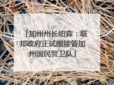 加州州长纽森：联邦政府正试图接管加州国民警卫队