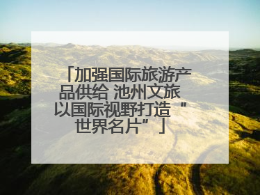 加强国际旅游产品供给 池州文旅以国际视野打造“世界名片”