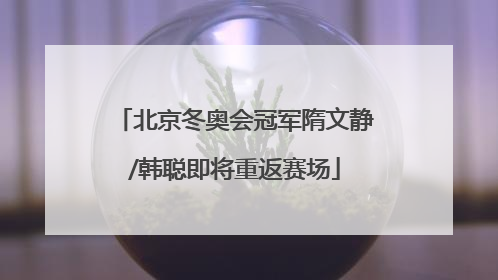 北京冬奥会冠军隋文静/韩聪即将重返赛场