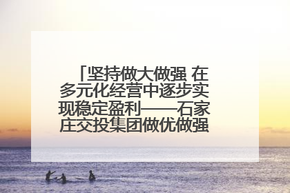 坚持做大做强 在多元化经营中逐步实现稳定盈利——石家庄交投集团做优做强典型报道之三