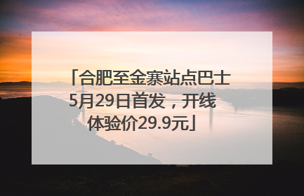合肥至金寨站点巴士5月29日首发，开线体验价29.9元