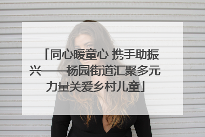 同心暖童心 携手助振兴——杨园街道汇聚多元力量关爱乡村儿童