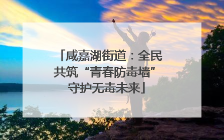咸嘉湖街道：全民共筑“青春防毒墙” 守护无毒未来