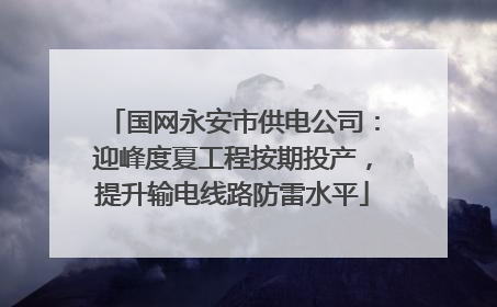 国网永安市供电公司：迎峰度夏工程按期投产，提升输电线路防雷水平