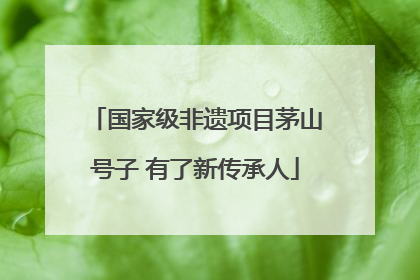 国家级非遗项目茅山号子 有了新传承人
