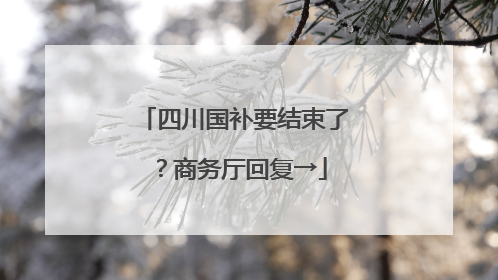 四川国补要结束了？商务厅回复→