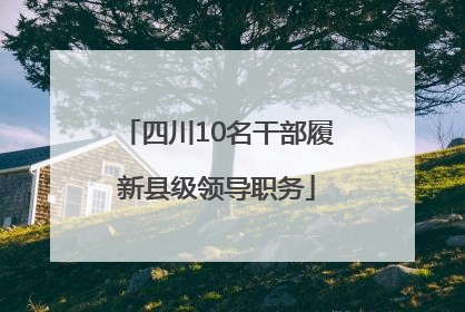 四川10名干部履新县级领导职务