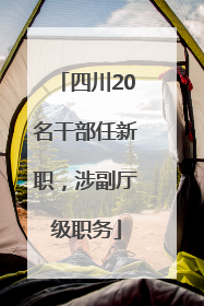 四川20名干部任新职，涉副厅级职务