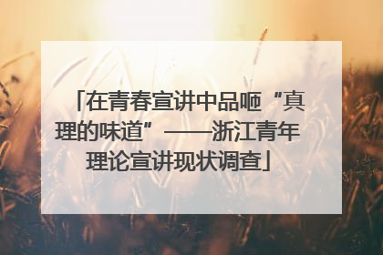 在青春宣讲中品咂“真理的味道”——浙江青年理论宣讲现状调查