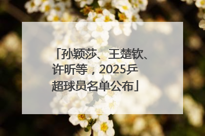 孙颖莎、王楚钦、许昕等，2025乒超球员名单公布