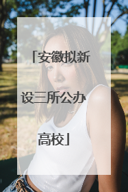 安徽拟新设三所公办高校