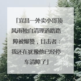 宜昌一外卖小哥顶风雨独自清理道路路障被爆赞，目击者：我还在犹豫他已经停车清障了