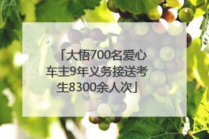 大悟700名爱心车主9年义务接送考生8300余人次
