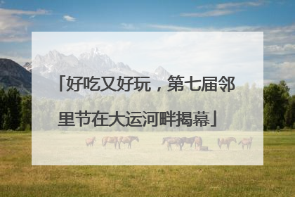 好吃又好玩，第七届邻里节在大运河畔揭幕