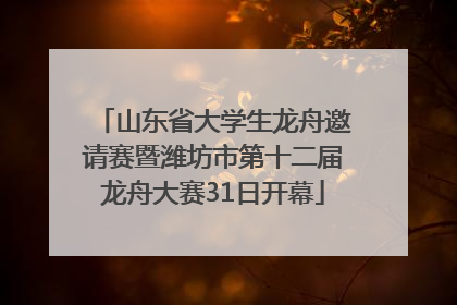 山东省大学生龙舟邀请赛暨潍坊市第十二届龙舟大赛31日开幕