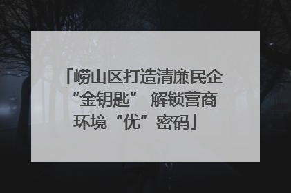 崂山区打造清廉民企“金钥匙” 解锁营商环境“优”密码