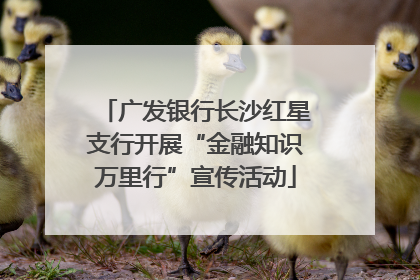广发银行长沙红星支行开展“金融知识万里行”宣传活动