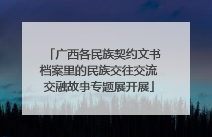 广西各民族契约文书档案里的民族交往交流交融故事专题展开展