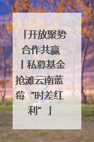开放聚势 合作共赢丨私募基金抢滩云南蓝莓“时差红利”