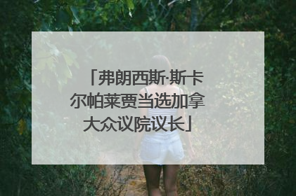 弗朗西斯·斯卡尔帕莱贾当选加拿大众议院议长