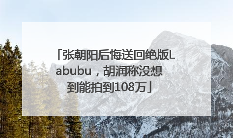 张朝阳后悔送回绝版Labubu，胡润称没想到能拍到108万