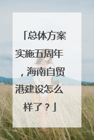 总体方案实施五周年，海南自贸港建设怎么样了？