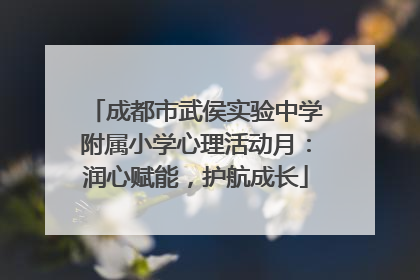 成都市武侯实验中学附属小学心理活动月：润心赋能，护航成长