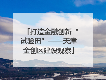 打造金融创新“试验田”——天津金创区建设观察