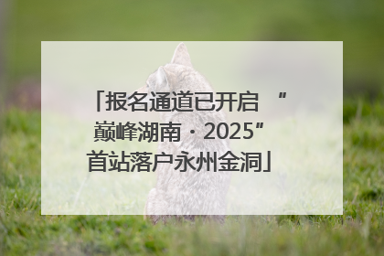报名通道已开启 “巅峰湖南・2025”首站落户永州金洞