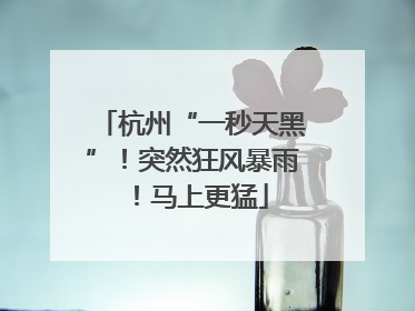 杭州“一秒天黑”！突然狂风暴雨！马上更猛