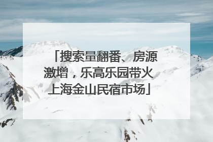搜索量翻番、房源激增，乐高乐园带火上海金山民宿市场