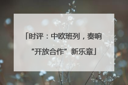 时评：中欧班列，奏响“开放合作”新乐章