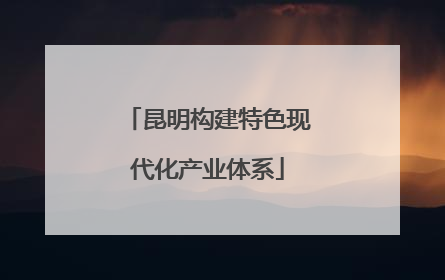 昆明构建特色现代化产业体系