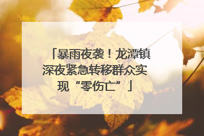 暴雨夜袭！龙潭镇深夜紧急转移群众实现“零伤亡”