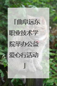 曲阜远东职业技术学院举办公益爱心行活动