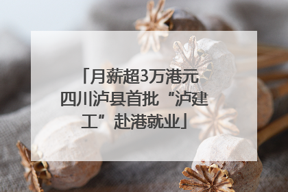 月薪超3万港元 四川泸县首批“泸建工”赴港就业