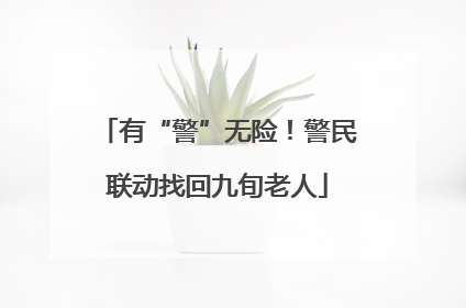 有“警”无险！警民联动找回九旬老人