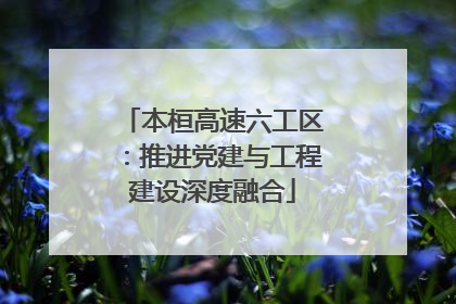 本桓高速六工区：推进党建与工程建设深度融合