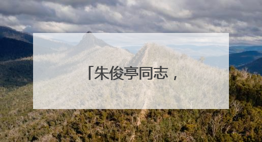 朱俊亭同志，收到请回答！