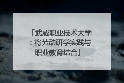 武威职业技术大学：将劳动研学实践与职业教育结合