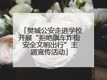 樊城公安走进学校开展“拒绝飙车炸街 安全文明出行”主题宣传活动
