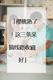 樱桃熟了！这三条采摘线路收藏好