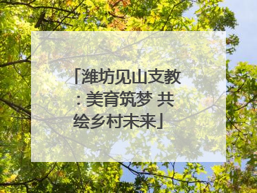 潍坊见山支教：美育筑梦 共绘乡村未来