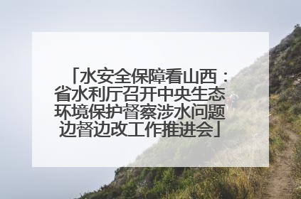 水安全保障看山西：省水利厅召开中央生态环境保护督察涉水问题边督边改工作推进会