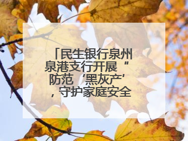 民生银行泉州泉港支行开展“防范‘黑灰产’，守护家庭安全”宣传活动