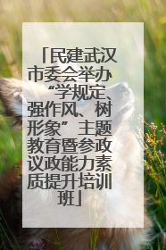 民建武汉市委会举办“学规定、强作风、树形象”主题教育暨参政议政能力素质提升培训班