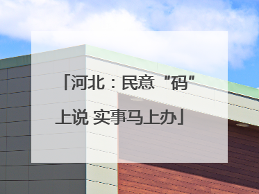 河北：民意“码”上说 实事马上办
