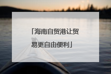 海南自贸港让贸易更自由便利