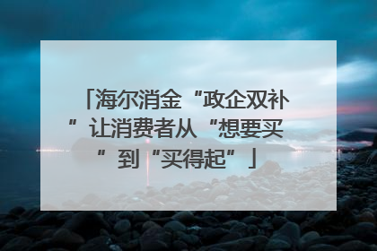 海尔消金“政企双补”让消费者从“想要买”到“买得起”