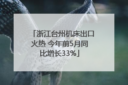 浙江台州机床出口火热 今年前5月同比增长33%